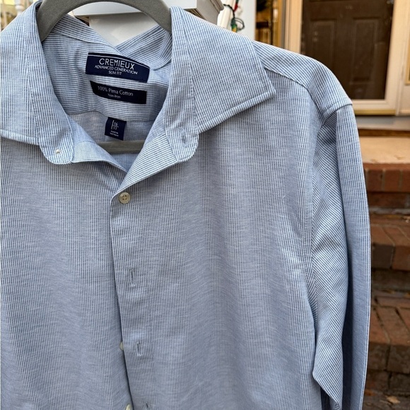 Cremieux Advanced Generation Slim Fit Non Iron 100% Cotton Striped Shirt 16 33 - Picture 3 of 5